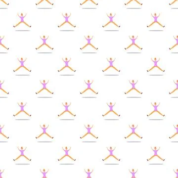 Jumping young woman pattern expressing joy and freedom Stock Illustration