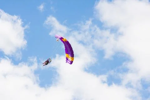 Jumps from a parachute Stock Photos