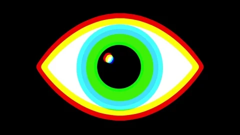 Jumpy RGB green eye symbol on lcd led screen display background animation Video stock 83129949