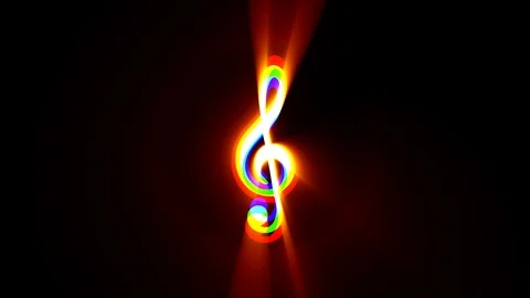 Jumpy RGB music treble clef symbol display animation seamless loop background Stock-Footage 89119092