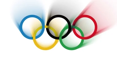 The Jun 25, 2020: 3D rendering of Olympic colored circle Video stock 123515758
