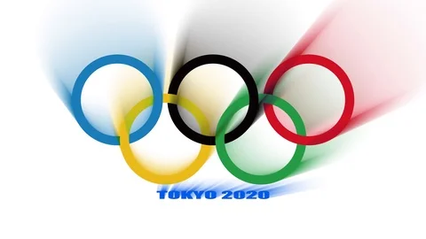 The Jun 25, 2020: 3D rendering of Olympic colored circle Stock Footage 123515760
