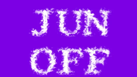 Jun Off cloud text effect violet isolated background Stock Footage 139637914