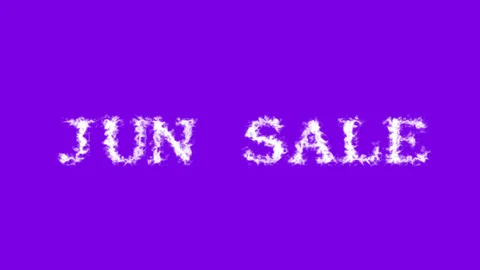 Jun Sale cloud text effect violet isolated background Stock Footage 138722143