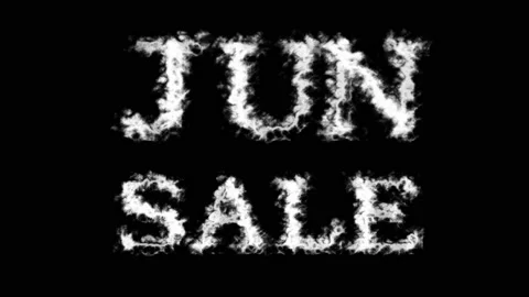 Jun Sale cloud text effect black isolated background Stock Footage 139638420
