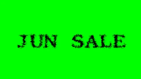 Jun Sale smoke text effect green isolated background Stock Footage 138722832
