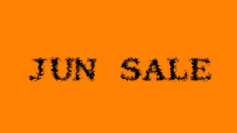 Jun Sale smoke text effect orange isolated background Stock Footage 138722833