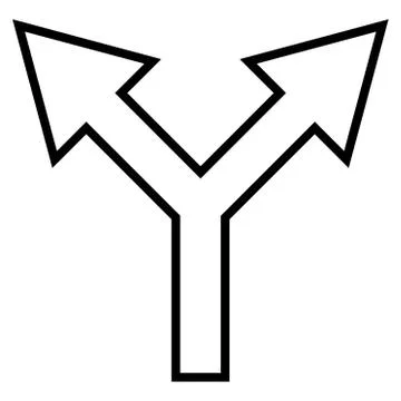 Junction Arrow Up Contour Vector Icon イラスト素材