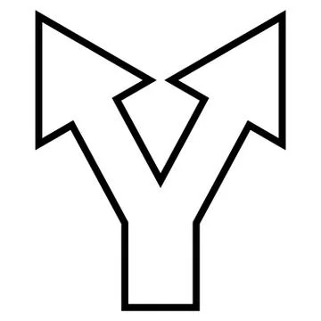 Junction Arrow Up Contour Vector Icon 스톡 일러스트