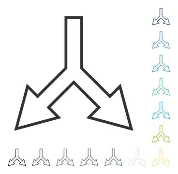 Junction Arrow Down Vector Icon 스톡 일러스트