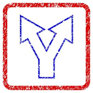 Junction Arrow Up Grunge Framed Icon イラスト素材
