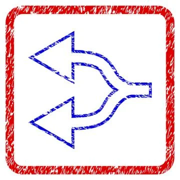 Junction Arrow Left Grunge Framed Icon Illustrazione stock