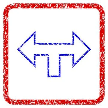 Junction Arrow Left Right Grunge Framed Icon イラスト素材