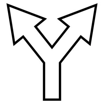 Junction Arrow Left Right Outline Vector Icon Illustrazione stock
