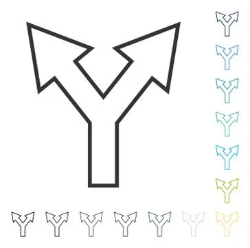 Junction Arrow Left Right Vector Icon 스톡 일러스트