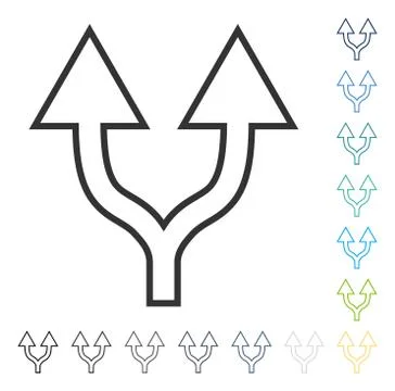 Junction Arrow Up Vector Icon 스톡 일러스트
