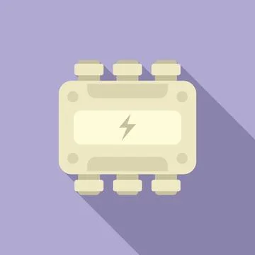 Junction box equipment icon flat vector. Electric power Stock Illustration