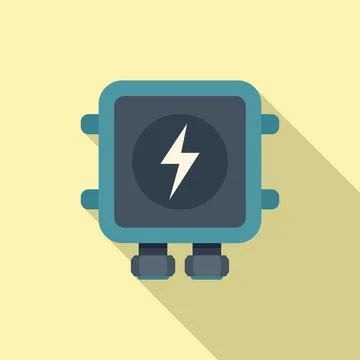 Junction box icon flat vector. Electric power Stock Illustration