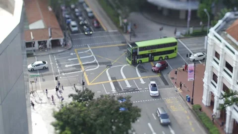 Junction of Bras Basah &amp; North Bridge Rd Stock Footage 196449242