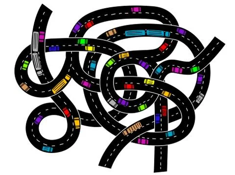 Junction of higway for traffic concept Stock Illustration