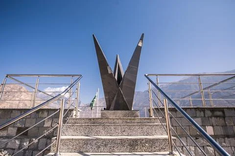 Junction point of three mountain ranges in Pakistan: Himalayas, Hindu Kush an Stock Photos