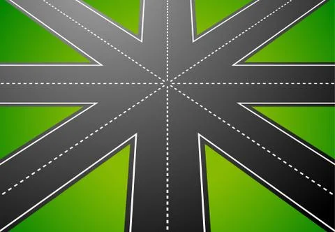 Junction, road from above with perspective. vector Ilustração Stock