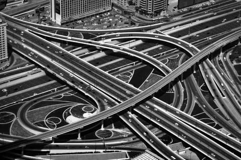 Junction roads viewed from above Stock Photos