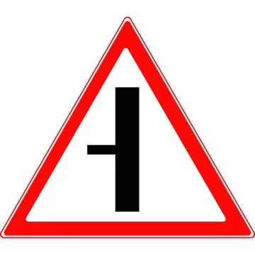 The junction of the secondary road on the left. Stock Illustration