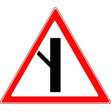 The junction of a side secondary road on the left. Stock Illustration
