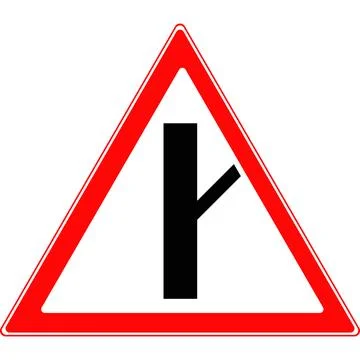 The junction of a side secondary road on the right. Stock Illustration