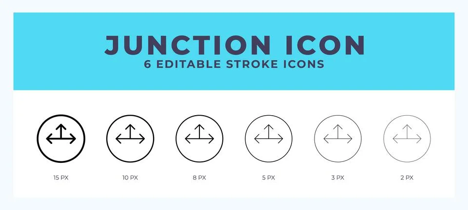 Junction vector icon. With different stroke vector illustration. Illustrazione stock