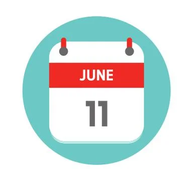 June 11 . Vector flat daily calendar icon. Holiday - illustration Stock Illustration
