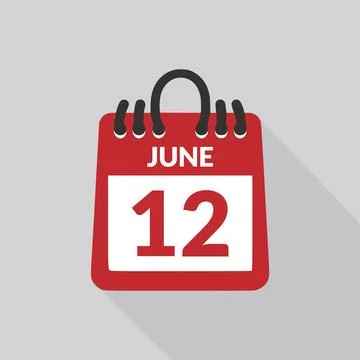 June 12 Calendar icon vector illustration. Stock Illustration