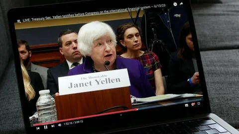 JUNE 13, 2023: Treasury Sec. Yellen testifies before Congress on the Stock Footage 244136556