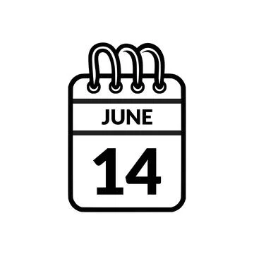 June 14 Calendar icon vector illustration. Stock Illustration