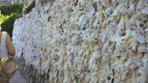 JUNE 15TH, 2018 - TURKEY: Background of wish wall in Virgin Mary House Stock Footage 92416592
