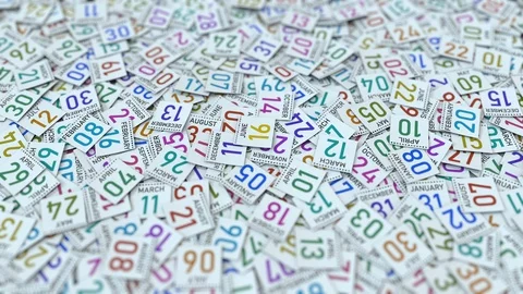 June 16 date on calendar leaf among other leaves, 3D animation Stock Footage 106477239