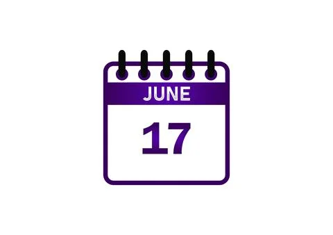 June 17 Calendar Icon Illustrazione stock