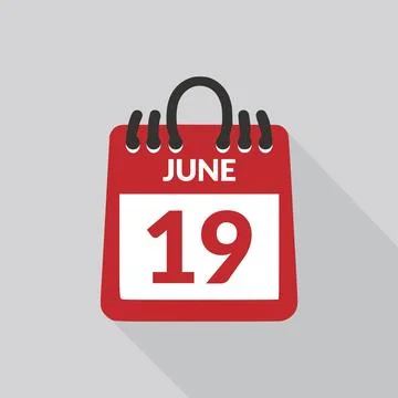 June 19 Calendar icon vector illustration. Stock Illustration