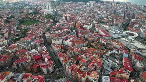 June 2. 2024 Vigo, Spain Aerial wide view of the city Vigo Stock Footage 340963404