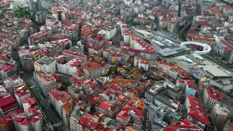 June 2. 2024 Vigo, Spain Aerial wide view of the city Vigo Stock Footage 340963459