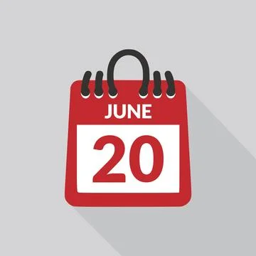 June 20 Calendar icon vector illustration. Stock Illustration