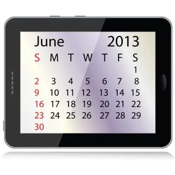 June 2013 calendar Stock Illustration