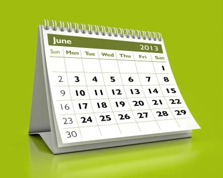June 2013 calendar Stock Illustration