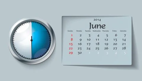 June 2014 - calendar Stock Illustration