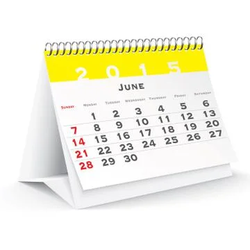 June 2015 desk calendar - vector Stock Illustration