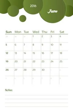 June 2016 Stock Illustration