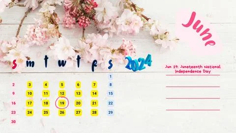 - June 2024 Illustrazione stock