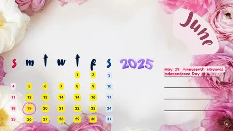 - June 2025 Illustrazione stock