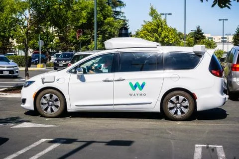 June 21, 2018 Mountain View / CA / USA - Close up of Waymo self driving car p Stock Photos